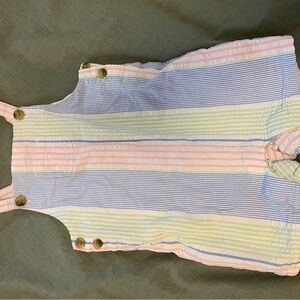 Striped Pastel Baby Short Overalls